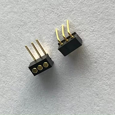 1.27mm 3pin Direito ângulo tipo dip de latão conector Pogo Pin magnético carregado de mola