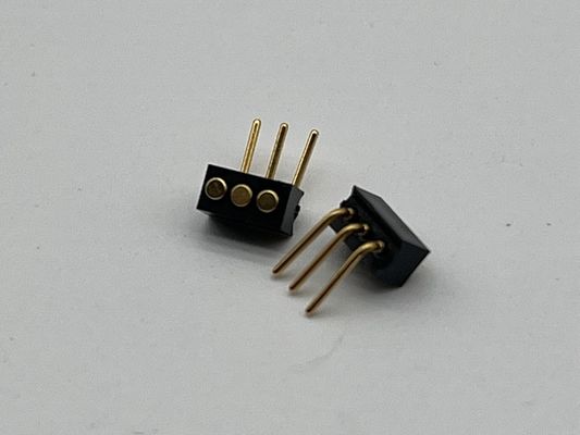 1.27mm 3pin Direito ângulo tipo dip de latão conector Pogo Pin magnético carregado de mola