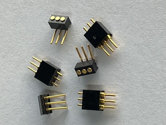 1.27mm 3pin Direito ângulo tipo dip de latão conector Pogo Pin magnético carregado de mola