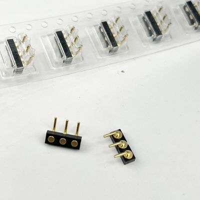 3p 2.54mm Fonte carregada Fêmea Plunger bola magnética Pogo Pin conector