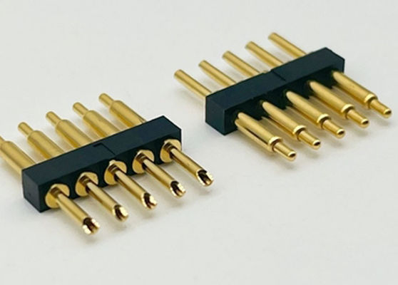 Tipo de solda Pogo Pin Connector 2.54mm Pitch 1x5P macho Pogo Pin carregado de mola