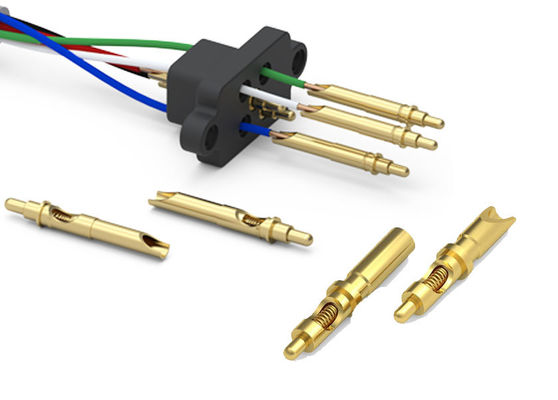 Conectores terminais de ligação de fios de pin Pogo, revestidos de ouro e carregados com molas