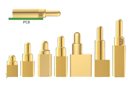 Adesivo lateral personalizado de Pogo Pin Tipo SMT Revestido em ouro para conectores de Pogo Pin de 2,00 mm