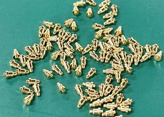 Pin masculino de moagem de moagem, revestido de ouro para conectores de pinos Pogo de 3,00 mm, faixa de temperatura -40 °C a 105 °C