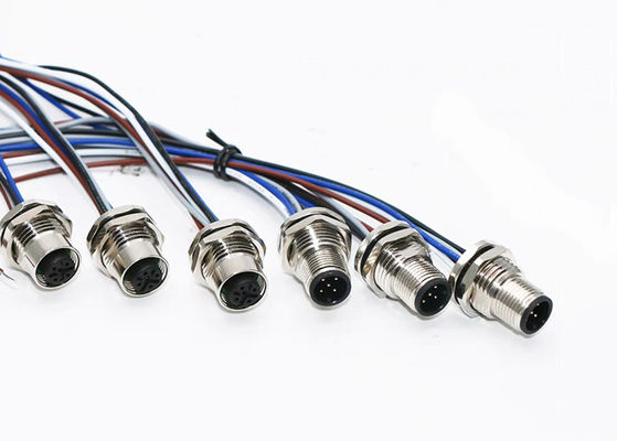 Conector de fio circular da série M12 Socket 12 pin Rear Screw Panel Mounting