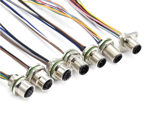 Conector de fio circular da série M12 Socket 12 pin Rear Screw Panel Mounting