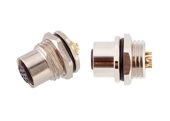 Conector de fio circular da série M12 Socket 12 pin Rear Screw Panel Mounting