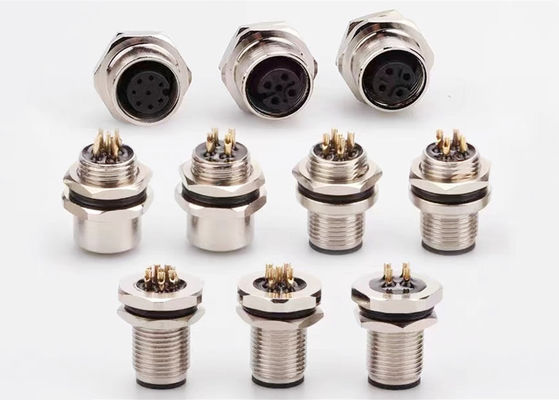 Conector de fio circular da série M12 Socket 12 pin Rear Screw Panel Mounting