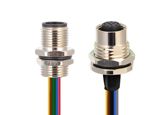Conector de fio circular da série M12 Socket 12 pin Rear Screw Panel Mounting