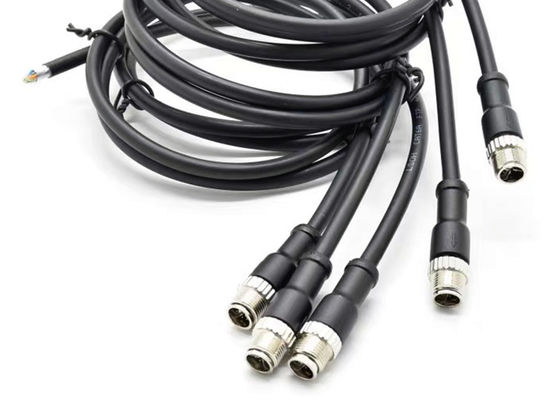 M12 8Pin Conector circular de código X Plug Shield Painel de parafuso traseiro de montagem PG9 Para sinais de monitoramento Cat6a Ethernet