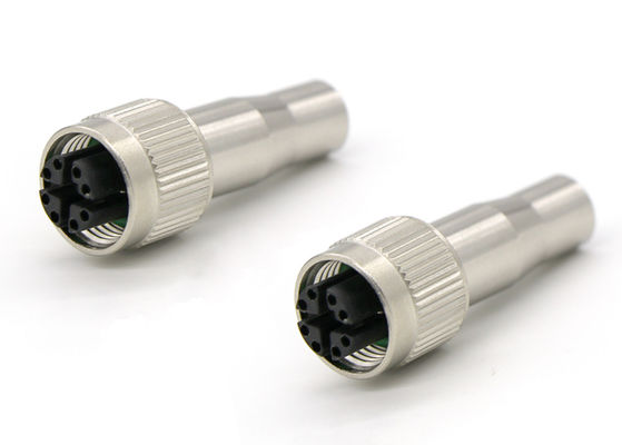 Conector feminino circular M12 X Code 8 pin Socket Long Shield para Cat6a
