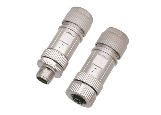 Conector de código circular M12 X Ethernet 8 Pins Conector de conector de conector masculino feminino