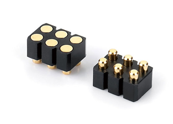 6 Pin Pogo Pin Connector com contato de mola fácil manutenção e substituição