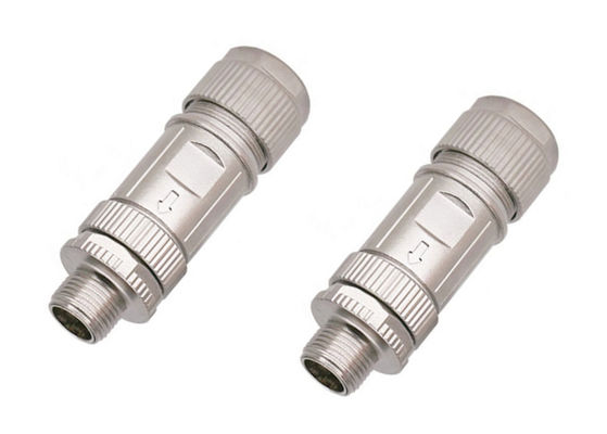 Conector de fio circular de liga de zinco M12 8 pines Conector Ethernet masculino