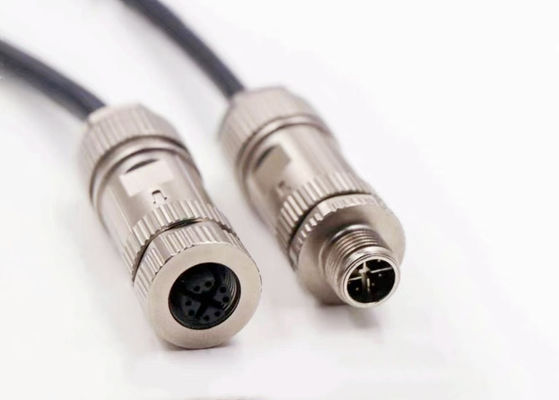 Conector de fio circular de liga de zinco M12 8 pines Conector Ethernet masculino