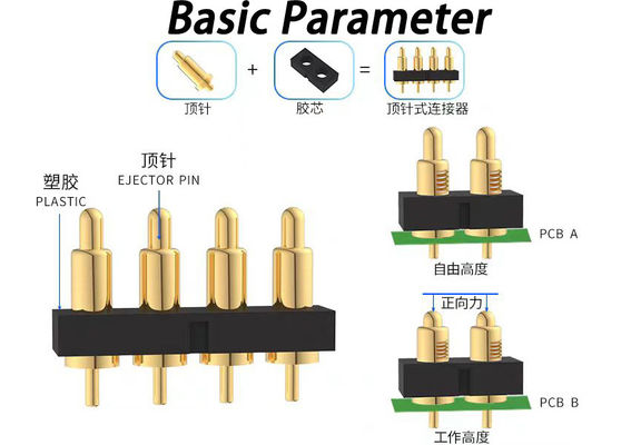2.54mm Pitch Pogo Pin Connectors H7.75mm para interconexão de PCB