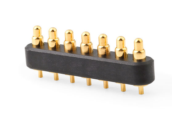 Eletrônicos 7pin conector carregado de mola com 2.54mm Pitch Pogo Pin Connector