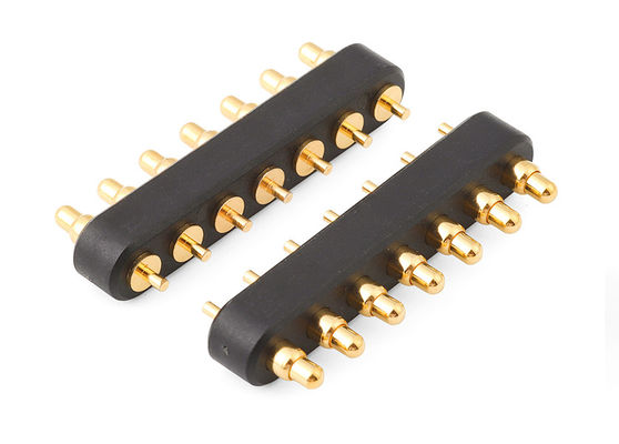 Eletrônicos 7pin conector carregado de mola com 2.54mm Pitch Pogo Pin Connector