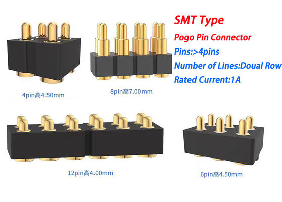 Conector Pogo Feminino de 6 pines e conector de contato de mola para SMD Pcb personalizável