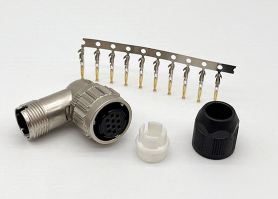 Conector circular CM10 com bloqueio a toque único 2 pin 10 pin ângulo direito