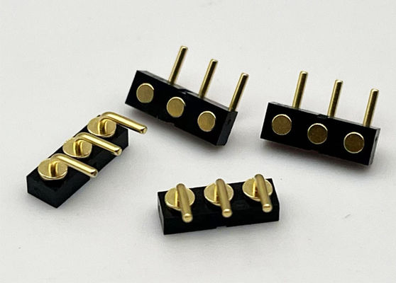 3p 2.54mm Fonte carregada Fêmea Plunger bola magnética Pogo Pin conector