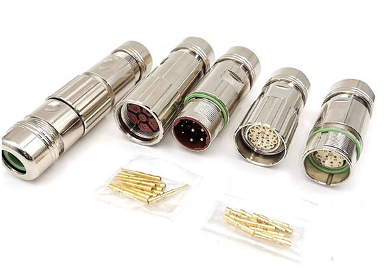 M23 Conector de fio circular de potência 6 pin Servo Encoder Fêmea Macho Crimp Plug
