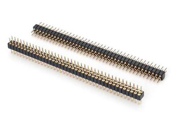 2.0 mm Cabeça de pin redonda masculina Conector de PCB em dupla fileira Cabeça de pin mecanizada
