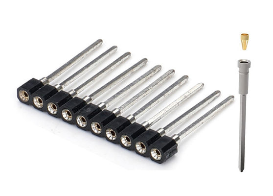 Conector de cabeçalho de pin redondo de PCB em dupla fileira cabeçalho feminino mecanizado 1,27 mm 2,0 mm 2,54 mm
