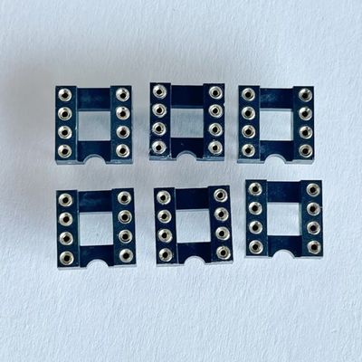 2.54mm 8 Pin IC Socket Connector Feminino Cabeça de pin reta PBT Material de isolamento Preto