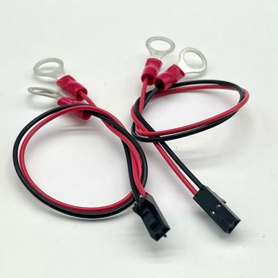 Molex 2.54mm 2P Conector feminino para M4 Terminal redondo com cabo de fio UL1007 22AWG cabo