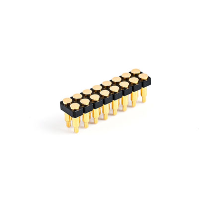 2.54mm 16P Pogo Pin Connector SMT Tipo Prata Revestida em Ouro