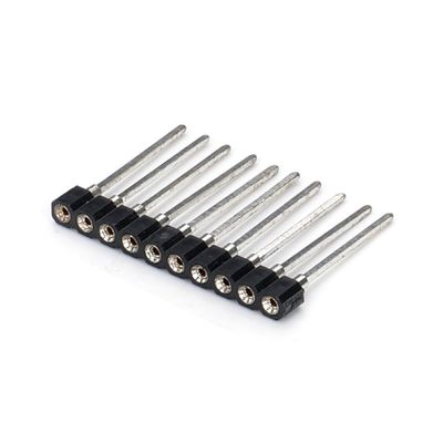 2.54mm Dual Row H7.0mm SMT PCB Brass Machined Round Female Header Connector PA6T Preto