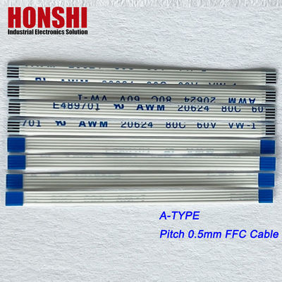 FFC Cabo plano personalizado AWM 20624 80C 60V VW-1 4 6 8 12 15 22 32 40 68 pinos Cabo FFC FPC