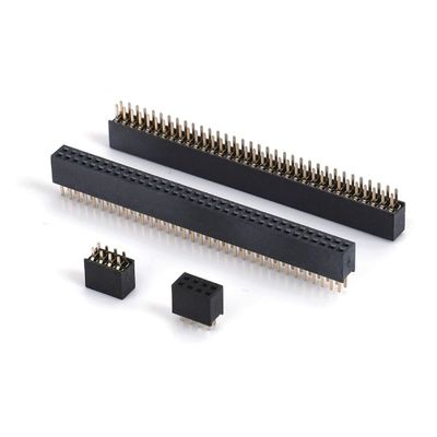 1.0 Conector de cabeçalho feminino de dupla linha PA6T Direito preto 2pin-100pin Board To Board