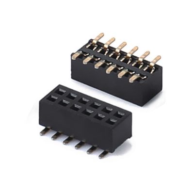 1.0 Conector de cabeçalho feminino de dupla linha PA6T Direito preto 2pin-100pin Board To Board
