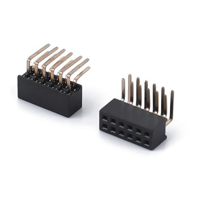 1.0 Conector de cabeçalho feminino de dupla linha PA6T Direito preto 2pin-100pin Board To Board
