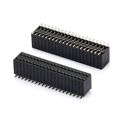 1.0 Conector de cabeçalho feminino de dupla linha PA6T Direito preto 2pin-100pin Board To Board