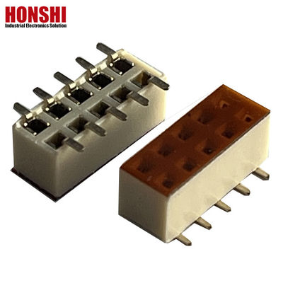 Conector de cabeçalho feminino Fila dupla Pitch branco 2,54mm H7.1 10p SMT Tipo PA6T placa de PCB