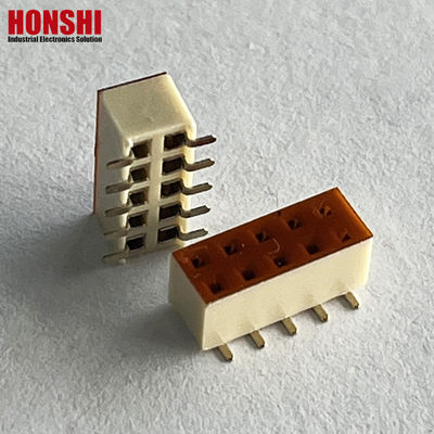 Conector de cabeçalho feminino Fila dupla Pitch branco 2,54mm H7.1 10p SMT Tipo PA6T placa de PCB