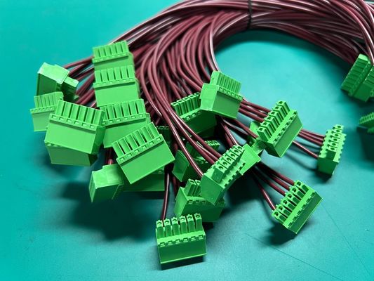 OEM comprimento do cabo Máquina Industrial 5.08mm Terminal Bloco Verde Cable And Wire Harness Assembly 0.5M 1M 100% Inspeção de teste