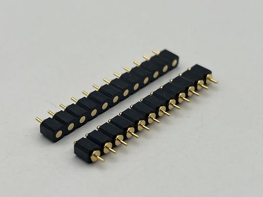 Conector de encaixe Pogo Pin SMT 4 pinos 10 pinos 12 pinos com contato carregado por mola, alta durabilidade e resistência à névoa salina