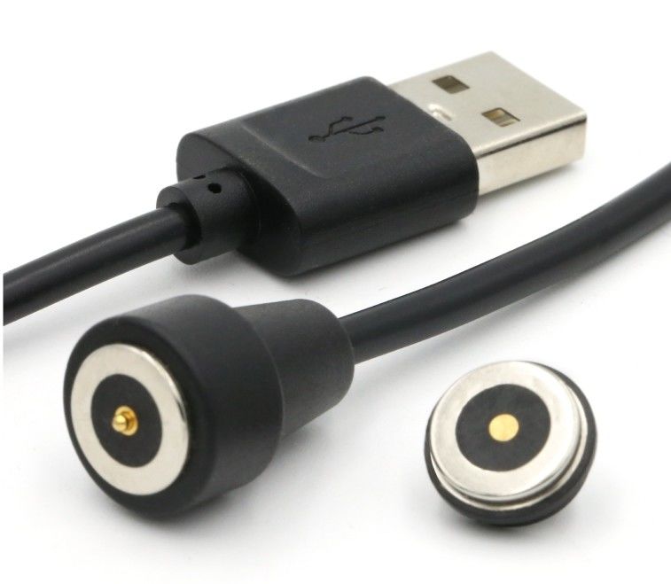 Cable de carregamento de alta corrente 3.0a USB 2 pin Adaptador de carga de energia circular Pogo Pin magnético