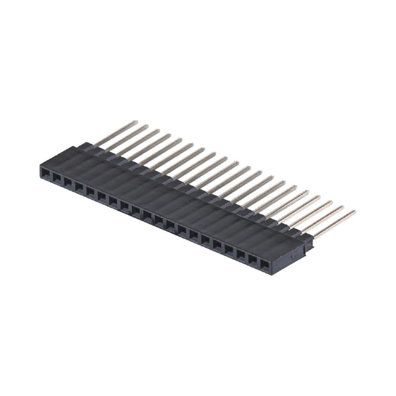 Single Row 180 Degree 40P Female Header Connector 2.54mm Pitch 8.5mm Altitude Plástico