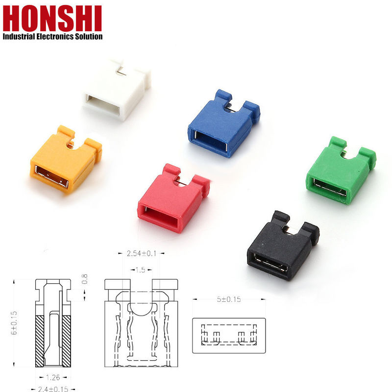 Automóvel Mini Jumper Connector Board to Board Socket Feminino 1.27mm 2mm 2.54mm Pitch Negro Vermelho Amarelo com Ni Plating