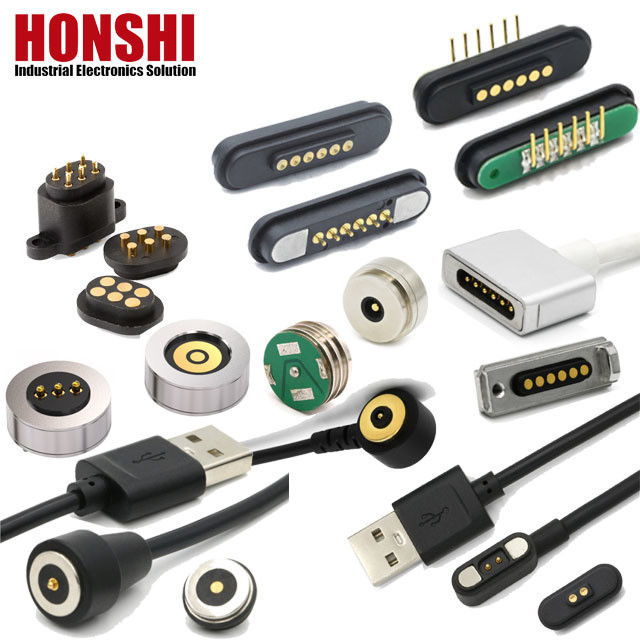 Conector magnético Pogo Pin de alta corrente 1A 2A 3A 5A 10A carregado de mola