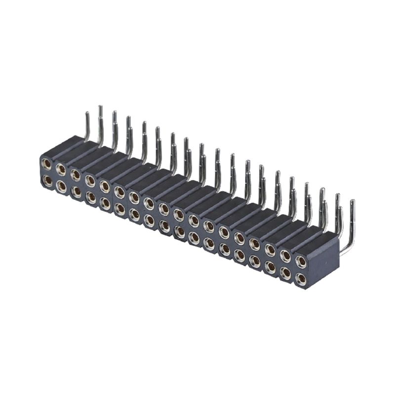 Conector de circuito impresso machined cabeça feminina 2.54mm H7.0mm ângulo direito dupla fila 2-80Pin