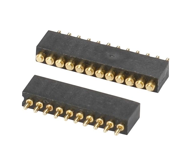 1.27mm Pogo Pin Connector h1.5mm L8.0 Dip Tipo de Brass Plated 10 pin