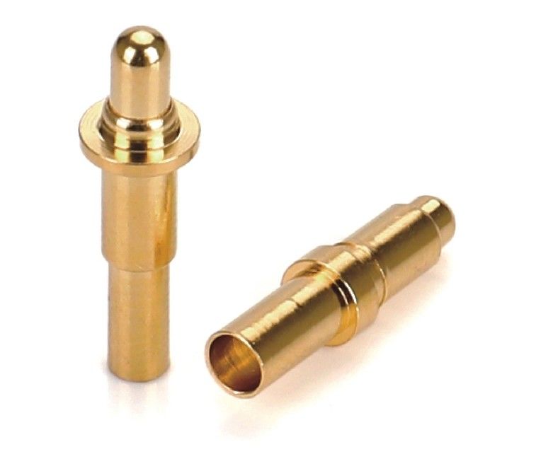 Soldador masculino 9.5mm Pogo Pin Connector Brass 3.2mm Altura de Primavera Carregado Revestido de Ouro