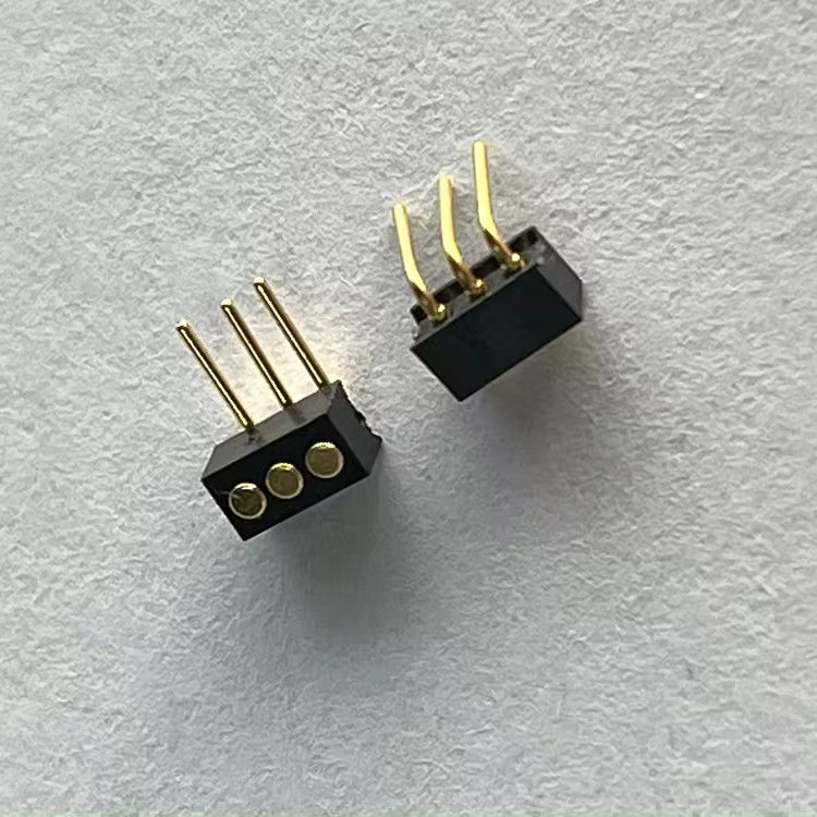 1.27mm 3pin Direito ângulo tipo dip de latão conector Pogo Pin magnético carregado de mola