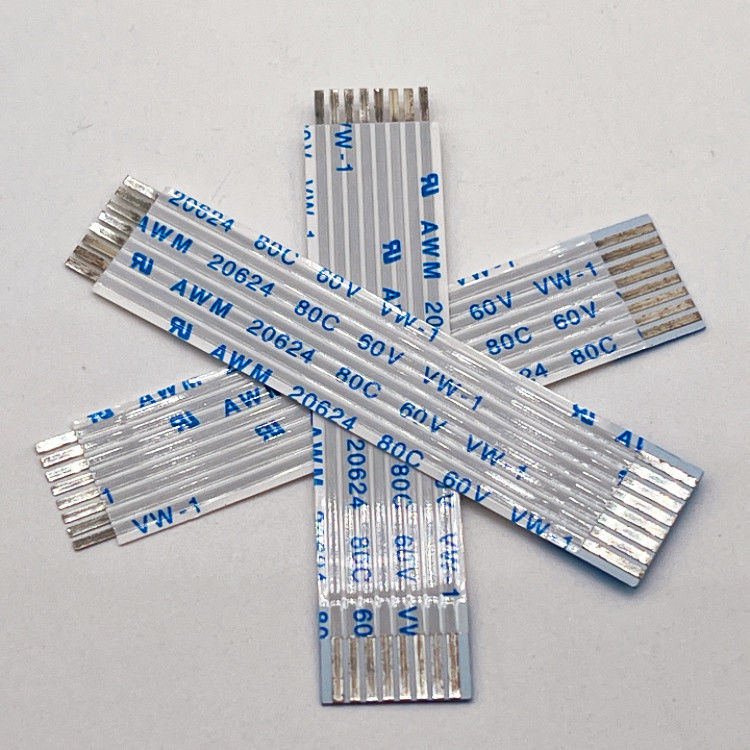 UL20624 1.25mm 8Pin FFC cabo de fita 80C 60V 100mm fita flexível plano cabo